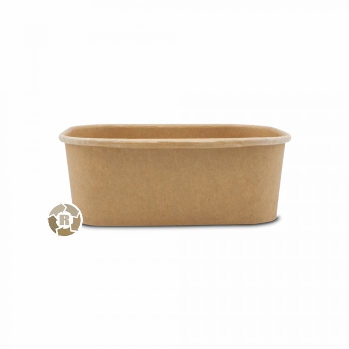 Schale rechteckig #3 Kraftpapier/PE 750ml Höhe 5,7cm